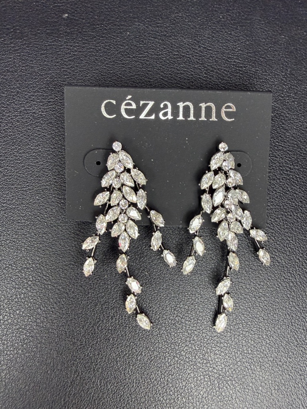 cézanne Silver Marquise Leaf Cascade Earrings